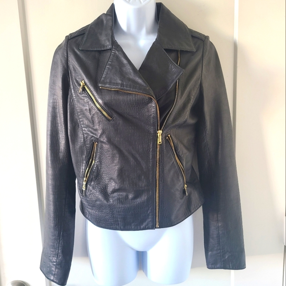 SOLD COPY - Black REAL Leather Jacket Cole Hann